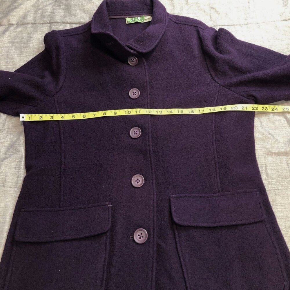 LL Bean PXL Petite XL Jacket unlined Italian boild 100% wool Barn Coat Bellandi - Picture 9 of 12